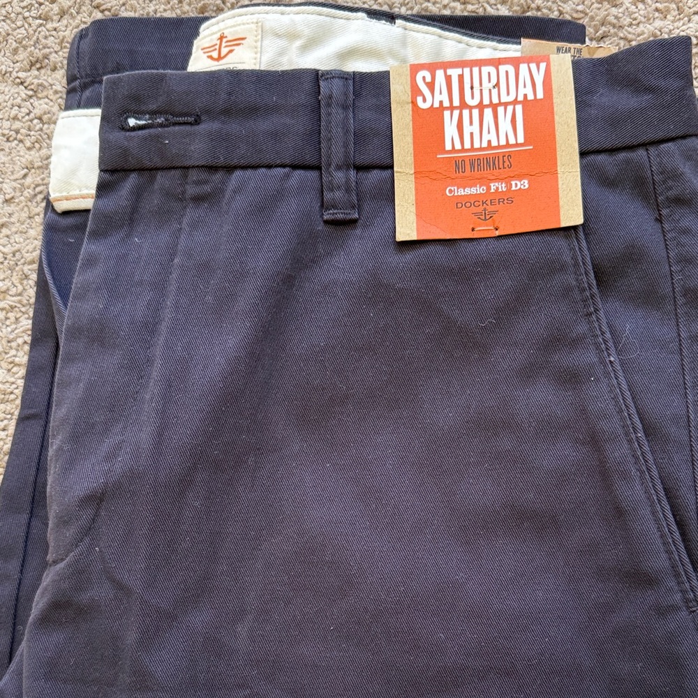 Dockers Men's Classic Fit D3 Khaki Pants - Navy